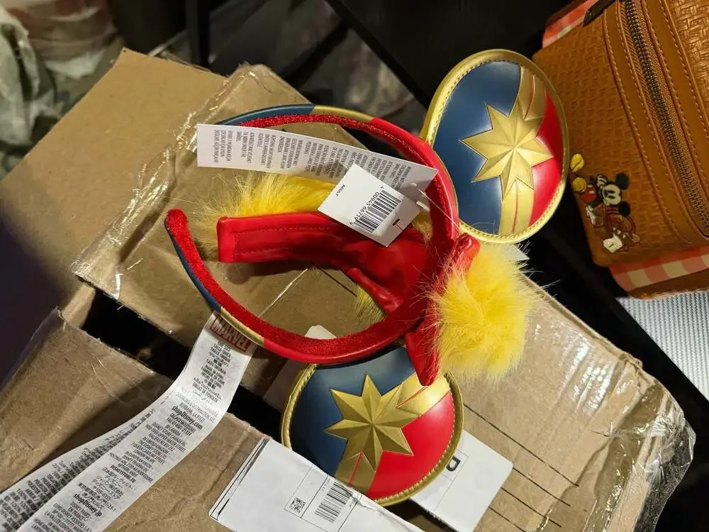 Disney Parks Marvel Captain Marvel Higher Further Faster Mohawk Ear Headband